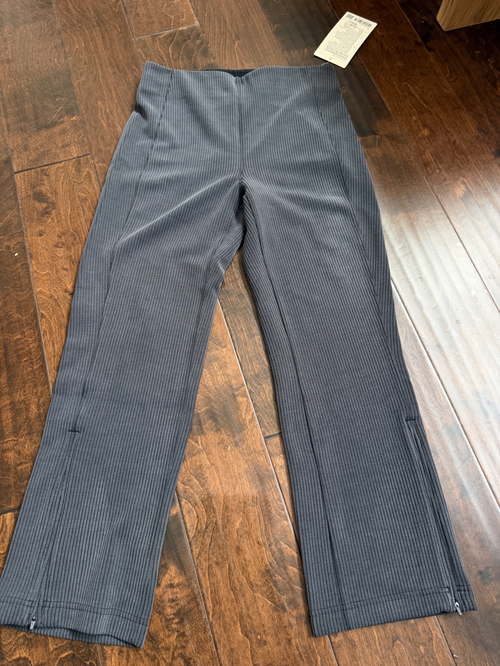lululemon athletica Ribbed Wide-Leg Leggings — Charcoal Gray